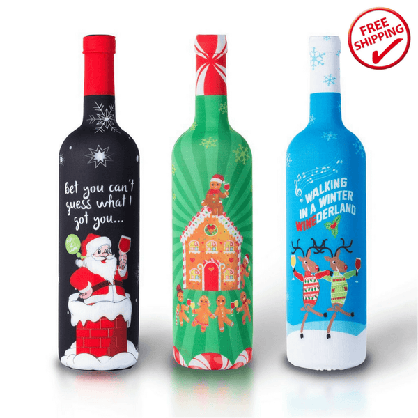 Tipsy Christmas Wine Bottle Covers - EXCLUSIVE HOLIDAY OFFER!